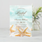 Invitation Modern Shells Starfish Beach Bridal Shower (Debout devant)