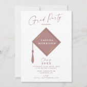 Invitation Modern Simple 2 Photo Dusty Pink Graduation Party (Devant)