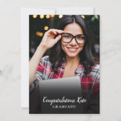 Invitation Modern Simple 2 Photo Gold Script Graduation Party (Dos)