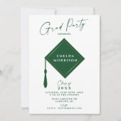 Invitation Modern Simple 2 Photo Green Graduation Party (Devant)