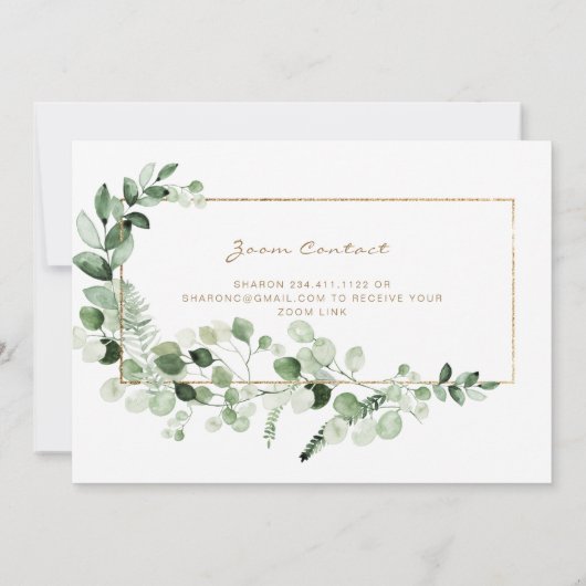 Invitation Modern Simple Baby shower par Mail Photo Sage (Dos)