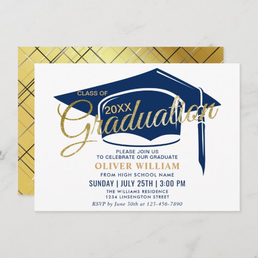 Invitation Modern Simple Class of 2023 Graduation Party (Devant / Derrière)