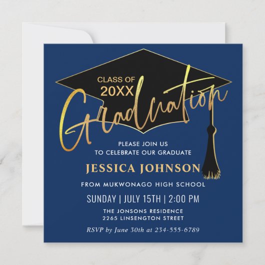 Invitation Modern Simple Class of 2024 PHOTO Graduation Party (Devant)