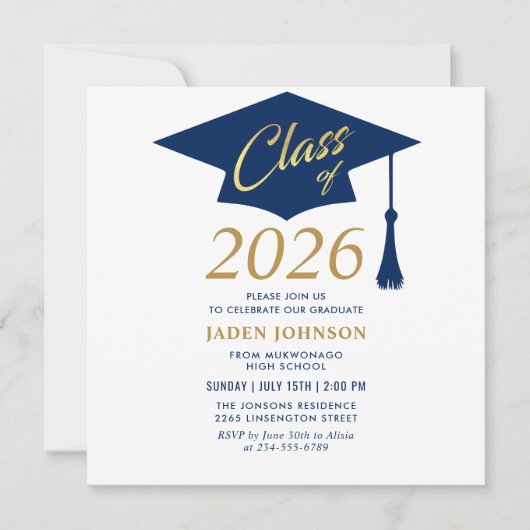 Invitation Modern Simple Class of 2025 Graduation Party (Devant)