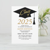 Invitation Modern Simple Class of 2025 Graduation Party (Debout devant)