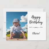 Invitation Modern Simple Custom Photo Birthday Greeting Card (Devant)