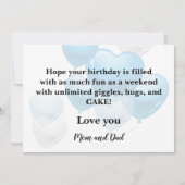 Invitation Modern Simple Custom Photo Birthday Greeting Card (Dos)