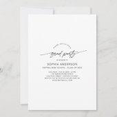 Invitation Modern Simple Grad Party Calligraphy Script Photo (Devant)