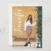 Invitation Modern Simple Graduate Photo Nom Black Gold (Devant)