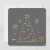 Invitation Modern Simple Grey and Gold Christmas Party Square (Dos)