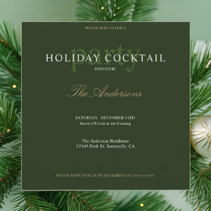 Invitation Modern Simple Holiday Cocktail de Noël