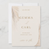 Invitation Modern Simple Palm Feuilles mariage Enregistrer la (Devant)