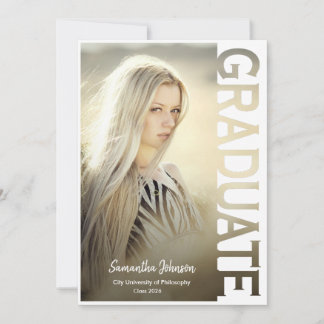 Invitation Modern Simple Photo Graduation Announcement