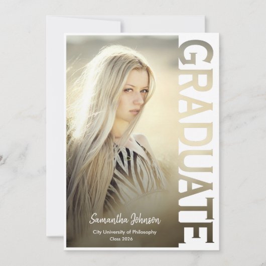 Invitation Modern Simple Photo Graduation Announcement (Devant)