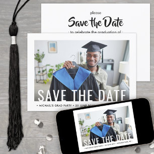 Invitation Modern Simple Photo Graduation Party Enregistrer l
