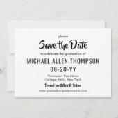 Invitation Modern Simple Photo Graduation Party Enregistrer l (Dos)