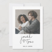 Invitation Modern Simple Photo Heart QR Code Enregistrer la d (Devant)