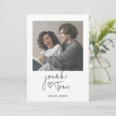 Invitation Modern Simple Photo Heart QR Code Enregistrer la d (Debout devant)