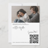 Invitation Modern Simple Photo Heart QR Code Enregistrer la d (Dos)