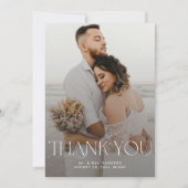 Invitation Modern simple photo wedding DIGITAL thank you card (Devant)