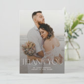 Invitation Modern simple photo wedding DIGITAL thank you card (Debout devant)