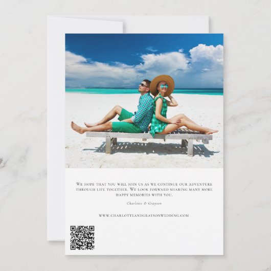 Invitation Modern Simple QR Code Enregistrer la date Annonce (Dos)