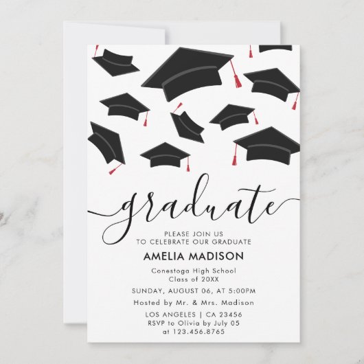 Invitation Modern Simple Script Photo Graduation Party (Devant)