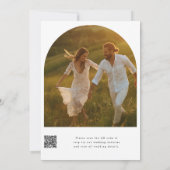 Invitation Modern Simple Script Qr Code Arch Mariage photo (Dos)