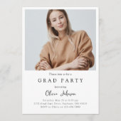 Invitation Modern Simple Two Photo Graduation Party  (Dos)