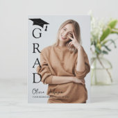 Invitation Modern Simple Two Photo Graduation Party  (Debout devant)