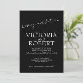 Invitation Modern Simple Wedding Engagement Black Quote (Debout devant)