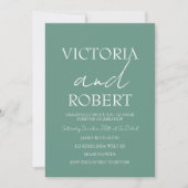 Invitation Modern Simple Wedding Engagement Sage (Devant)