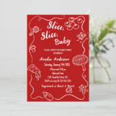Invitation Modern Slice Slice Baby Red Baby Shower (Debout devant)
