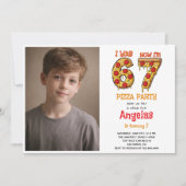 Invitation Modern Slice Slice Boy Six Seven Birthday Party (Devant)