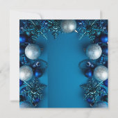 Invitation Modern snowflake pine navy winter Christmas party  (Dos)