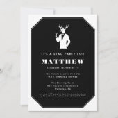 Invitation Modern Stag Party Black Cocktails Bachelor Party (Devant)