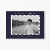 Invitation Modern Stamp Style Photo Graduation Announcement