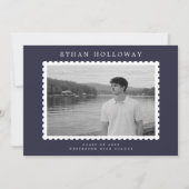 Invitation Modern Stamp Style Photo Graduation Announcement (Devant)