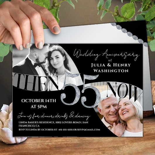 Invitation Modern Statement 55th Wedding Anniversary