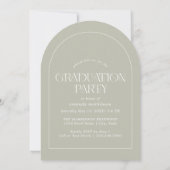 Invitation Modern Stone Grey Arch Photo Graduation Party (Dos)