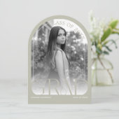 Invitation Modern Stone Grey Arch Photo Graduation Party (Debout devant)