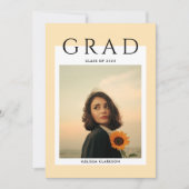 Invitation Modern Stylish Beige Polaroid Photo Graduation (Devant)