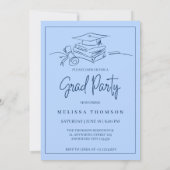 Invitation Modern Stylish Blue Arch Photo Graduation Party  (Dos)