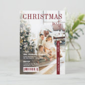Invitation Modern Stylish Magazine Cover Christmas Party (Debout devant)