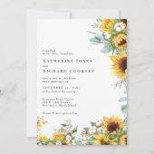 Invitation Modern Sunflowers No Parents Wedding (Devant)