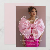 Invitation Modern Sweet 16 Photo Birthday Party (Devant / Derrière)
