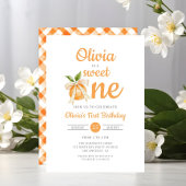 Invitation Modern Sweet One Orange Citrus 1st Birthday