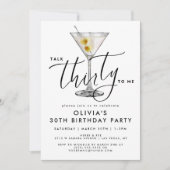 Invitation Modern “Talk Thirty to Me” Martini Glass 30th (Devant)