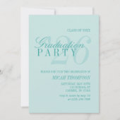 Invitation Modern Teal Blue Photo Graduation Party (Devant)