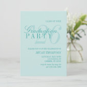 Invitation Modern Teal Blue Photo Graduation Party (Debout devant)